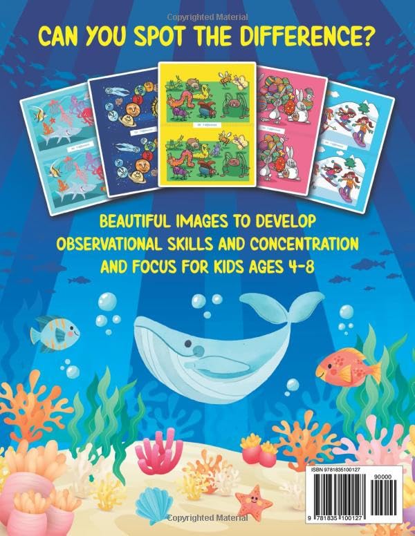 Spot the Difference Book for Kids ages 4-8: Seek and Find Hidden Picture Activity Book for 4-6, 6-8 | Fun Gifts for 4, 5, 6, 7 and 8 Year Old Children (Spot the Differences for Kids)