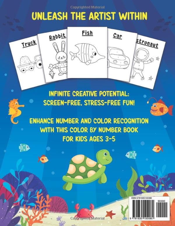 Color by Numbers for Kids ages 3-5: Easy and Fun Coloring by Number Activity Book for 3, 4 and 5 Year Olds