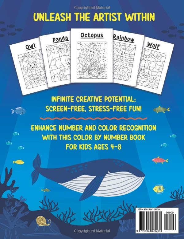 Color by Numbers for Kids ages 4-8: Fun Coloring and Activity Book for ages 4-6, 6-8